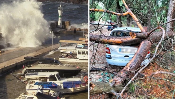 Antalya’da şiddetli yağış ve fırtına! Tekneler battı, ağaçlar devrildi, dereler taştı