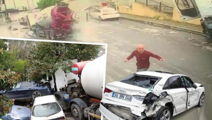 İstanbul’da freni patlayan beton mikseri 7 aracı hurdaya çevirdi