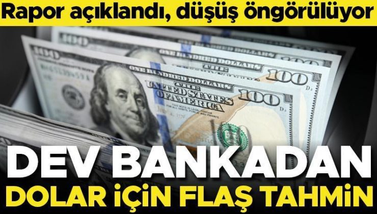 Dev bankadan dolar için flaş tahmin! Rapor açıklandı, düşüş öngörülüyor