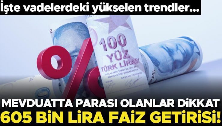 Mevduatta parası olanlar dikkat! İşte vadelerdeki yükselen trendler… 605 bin lira faiz getirisi var