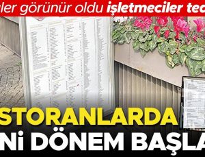 Restoranlarda yeni dönem başladı… Menüler görünür oldu