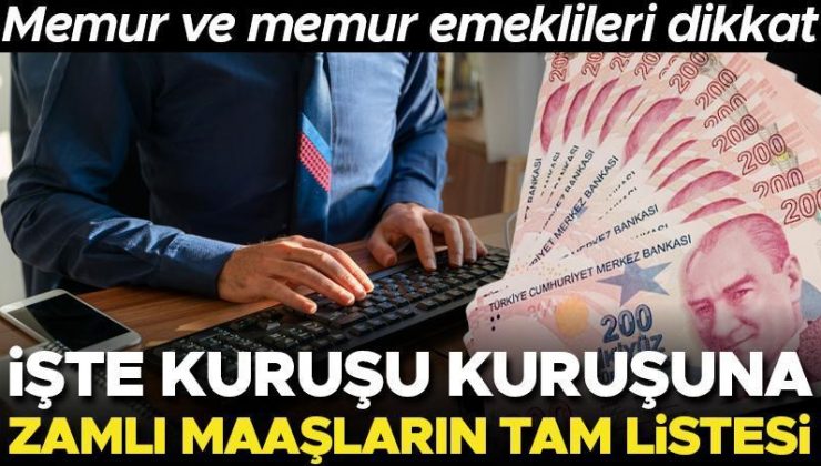 Son dakika… Milyonlarca memur ve memur emeklisini ilgilendiriyor! İşte kuruşu kuruşuna zamlı maaşların tam listesi