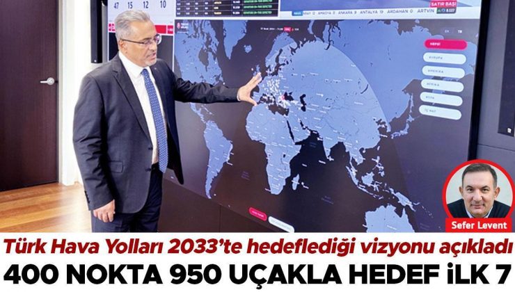 Türk Hava Yolları 2033 yılında ulaşmayı hedeflediği vizyonu açıkladı… 400 nokta 950 uçakla hedef ilk 7