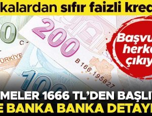 Son dakika… Bankalardan sıfır faizli kredi kampanyaları… 1666 lira aylık ödemesi var! İşte banka banka detaylar…