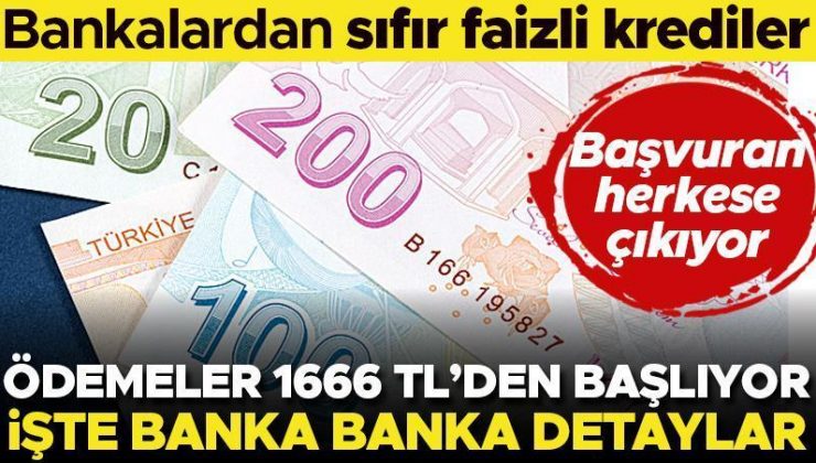 Son dakika… Bankalardan sıfır faizli kredi kampanyaları… 1666 lira aylık ödemesi var! İşte banka banka detaylar…