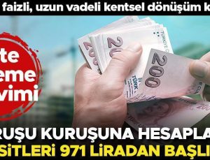 Düşük faizli kentsel dönüşüm kredisi! Aylık ödemesi 971 liradan başlıyor! Kuruşu kuruşuna hesapladık… İşte ödeme takvimi