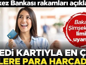 Son dakika… Bakan Şimşek’ten limit uyarısı… Merkez Bankası kritik verileri açıkladı! İşte kredi kartıyla en çok harcama yapılan sektörler