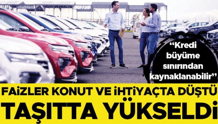 Faizler konut ve ihtiyaçta düştü taşıtta yükseldi