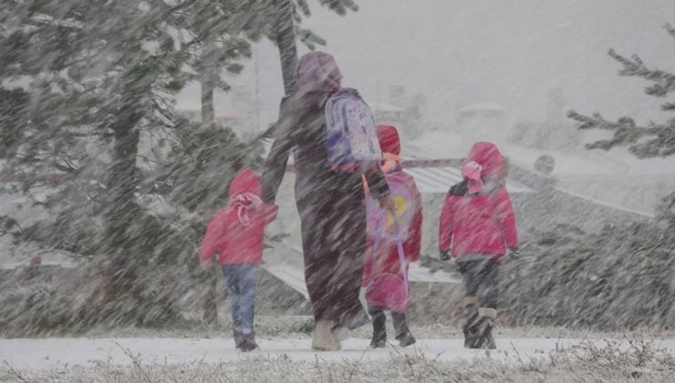 Kar yağışının etkili olduğu Erzurum’da 3 ilçede okullar tatil edildi